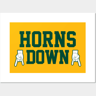 Horns Down - Gold/Green Posters and Art